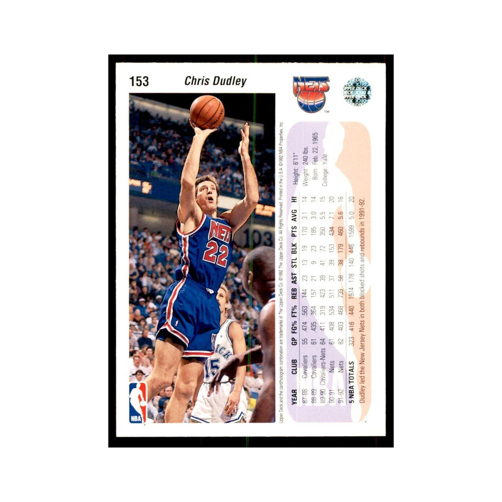 1992 Upper Deck Chris Dudley Basketball Cards #153