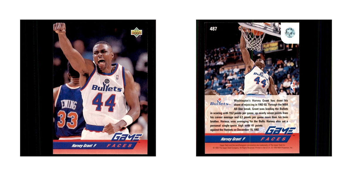 1992 Upper Deck Harvey Grant Basketball Cards #487