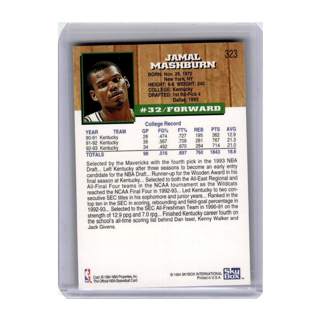 1993 Hoops Jamal Mashburn RC Mavericks #323
