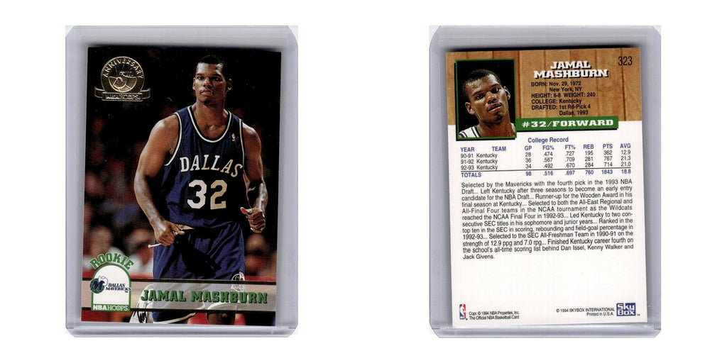 1993 Hoops Jamal Mashburn RC Mavericks #323