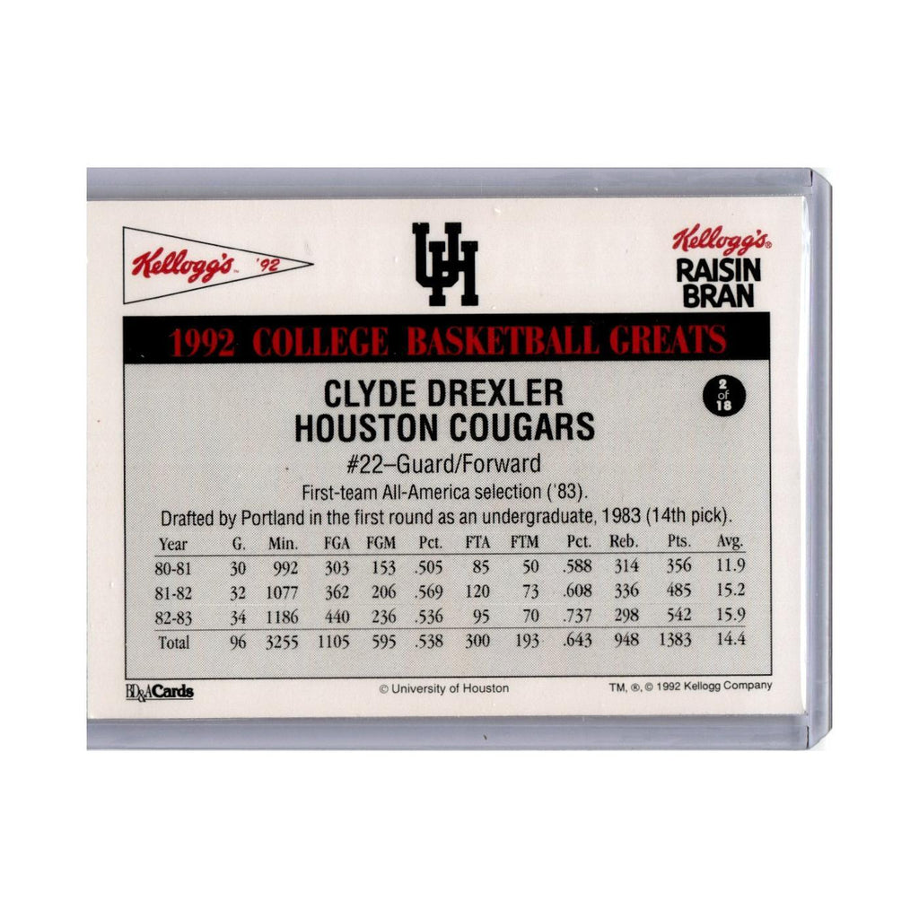 1992 Kellogg's College Basketball Greats Clyde Drexler #2