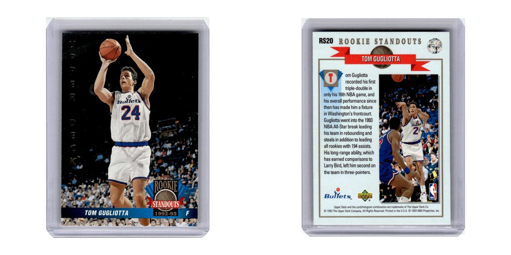1992 Upper Deck Rookie Standouts Tom Gugliotta Washington Bullets #RS20