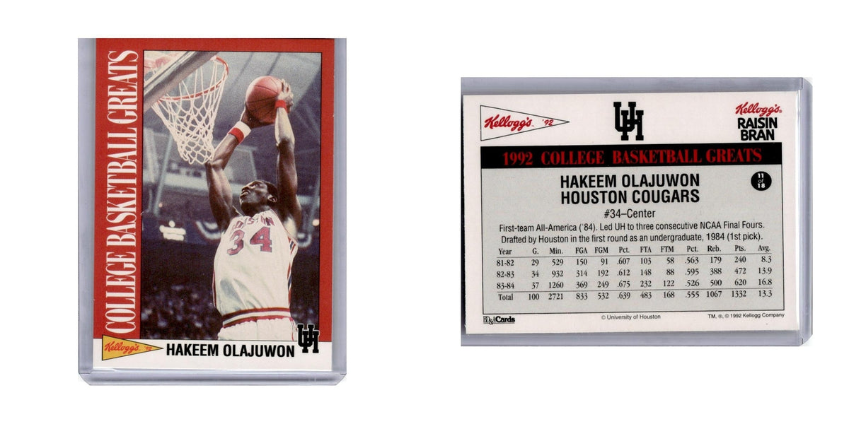 1992 Kellogg's College Basketball Greats Hakeem Olajuwon #11