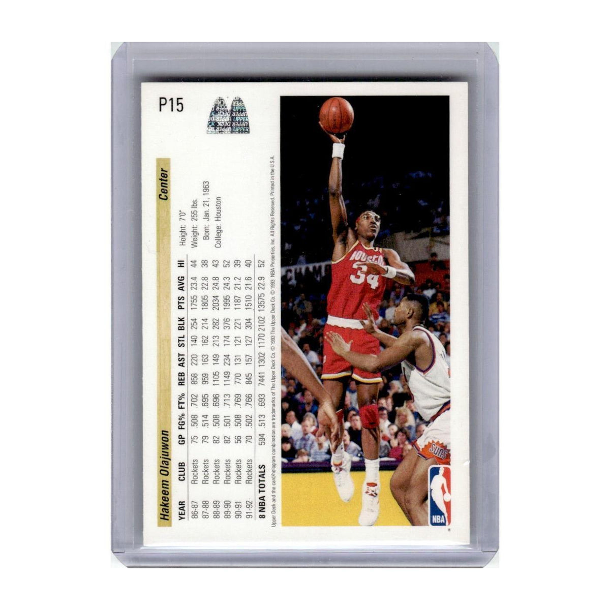 1992 Upper Deck McDonald's Hakeem Olajuwon Rockets #P15