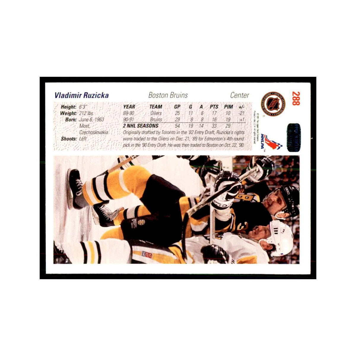 1991 Upper Deck Vladimir Ruzicka Hockey Cards #288