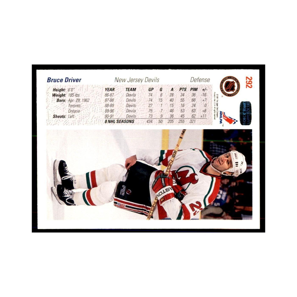 1991 Upper Deck Bruce Driver Hockey Cards #292