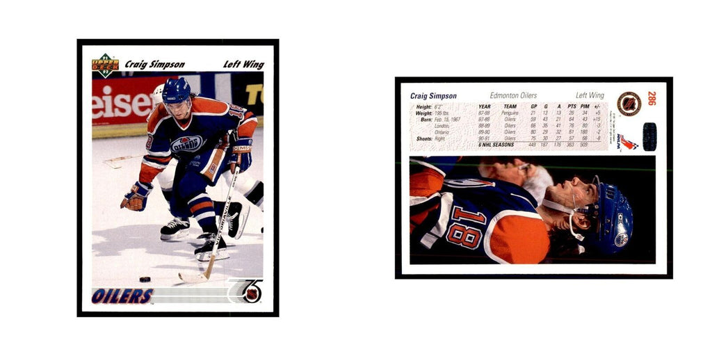 1991 Upper Deck Craig Simpson Hockey Cards #286