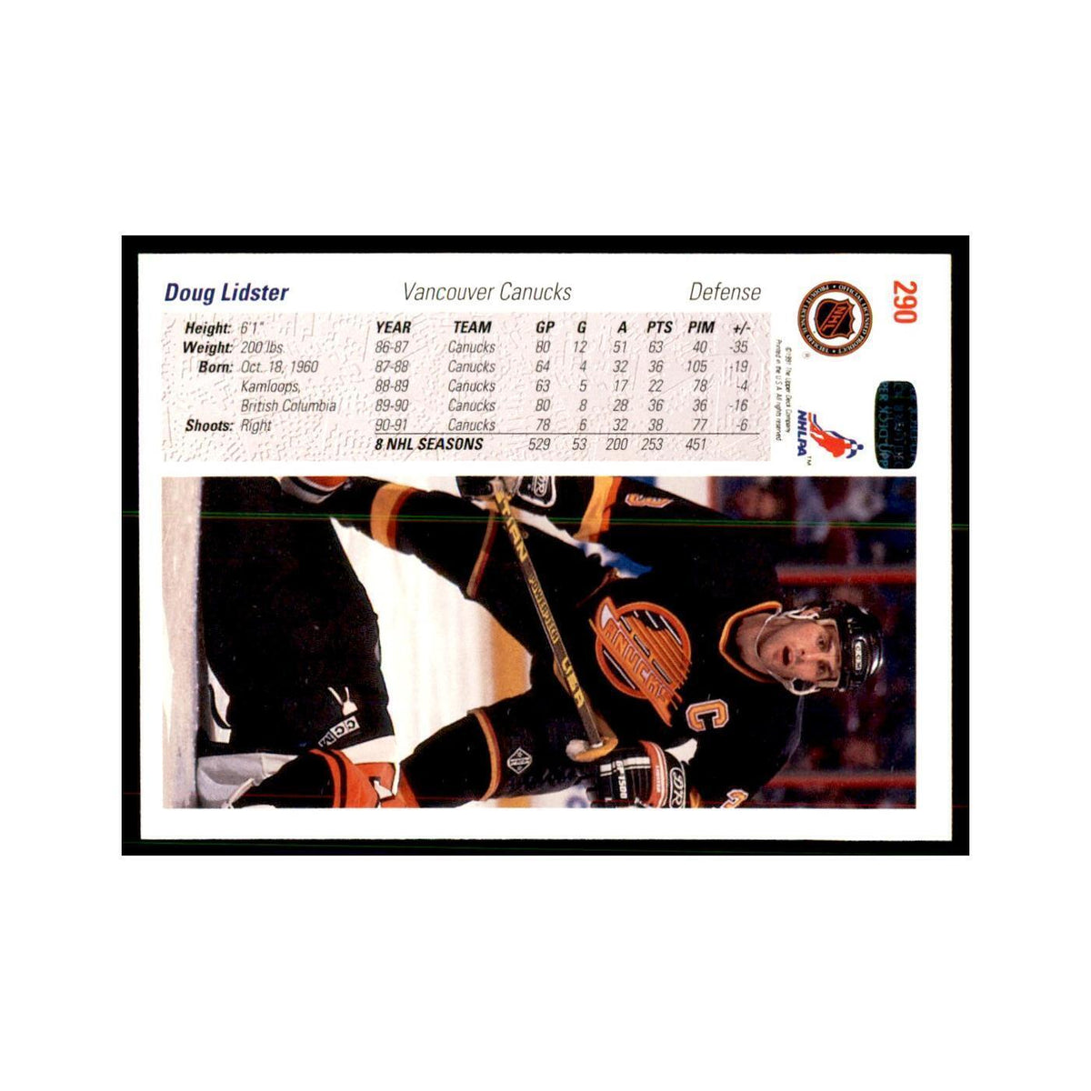1991 Upper Deck Doug Lidster Hockey Cards #290