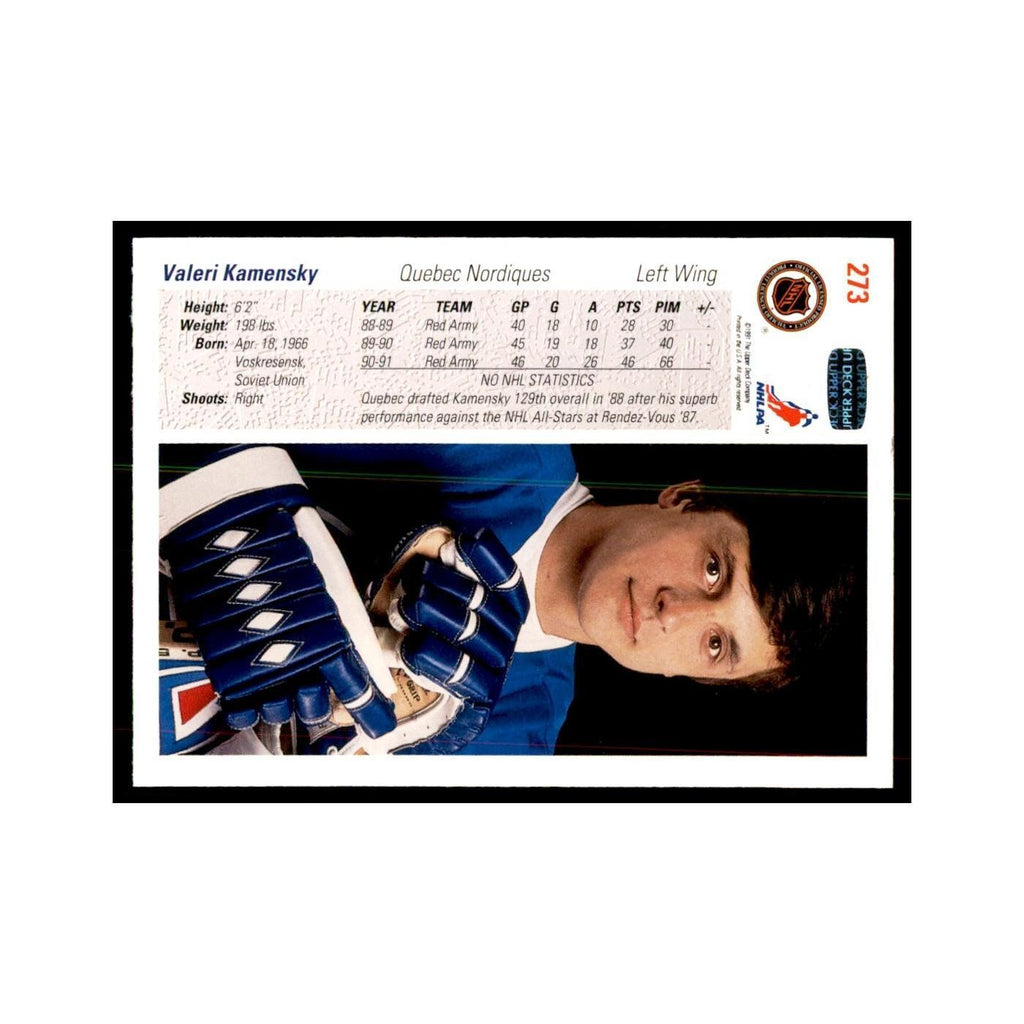 1991 Upper Deck Valeri Kamensky Hockey Cards #273