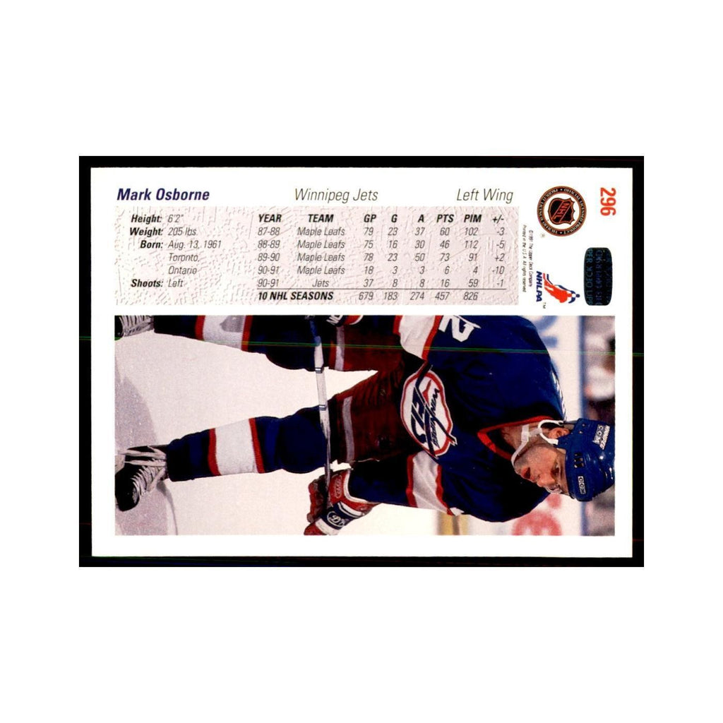 1991 Upper Deck Mark Osborne Hockey Cards #296