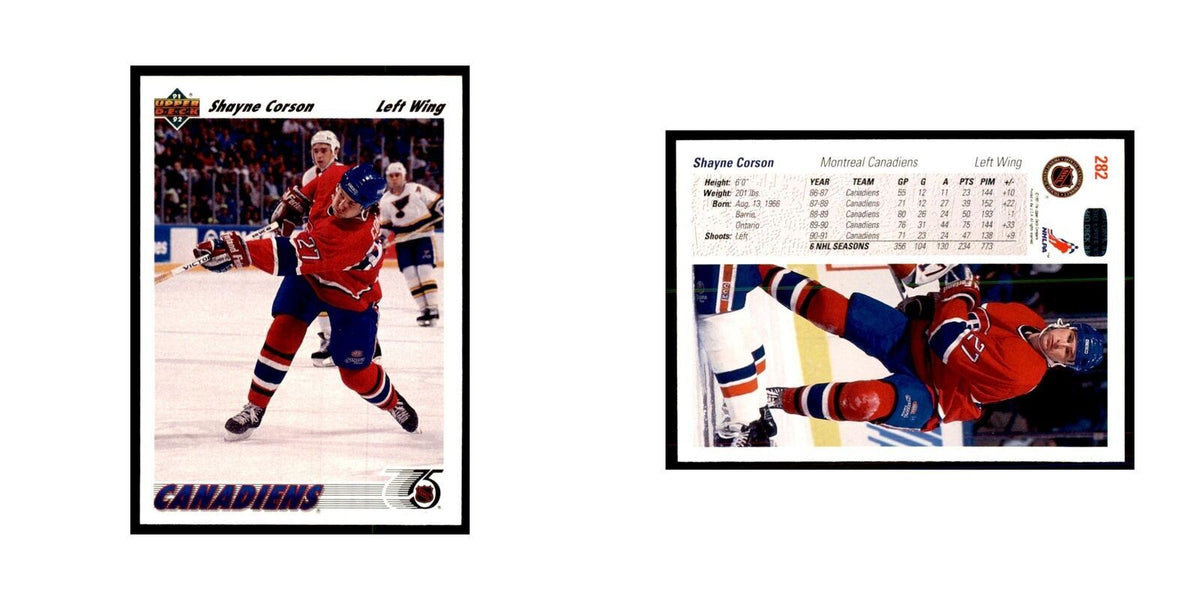 1991 Upper Deck Shayne Corson Hockey Cards #282