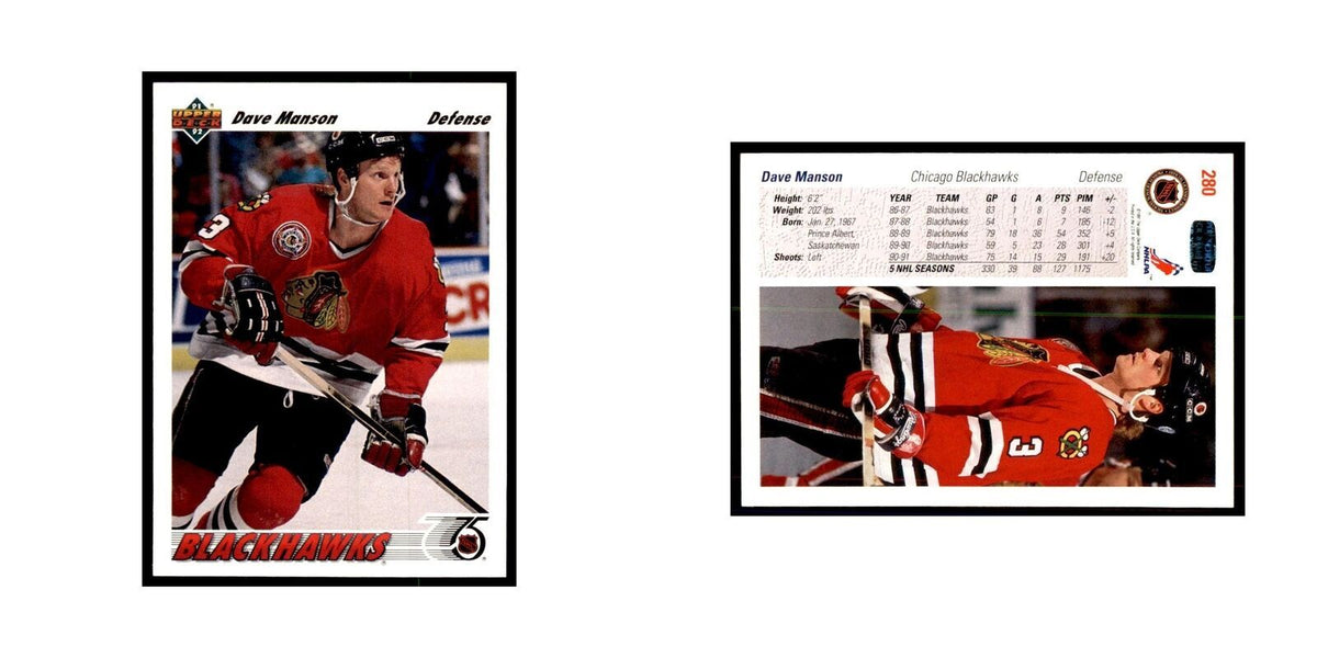 1991 Upper Deck Dave Manson Hockey Cards #280