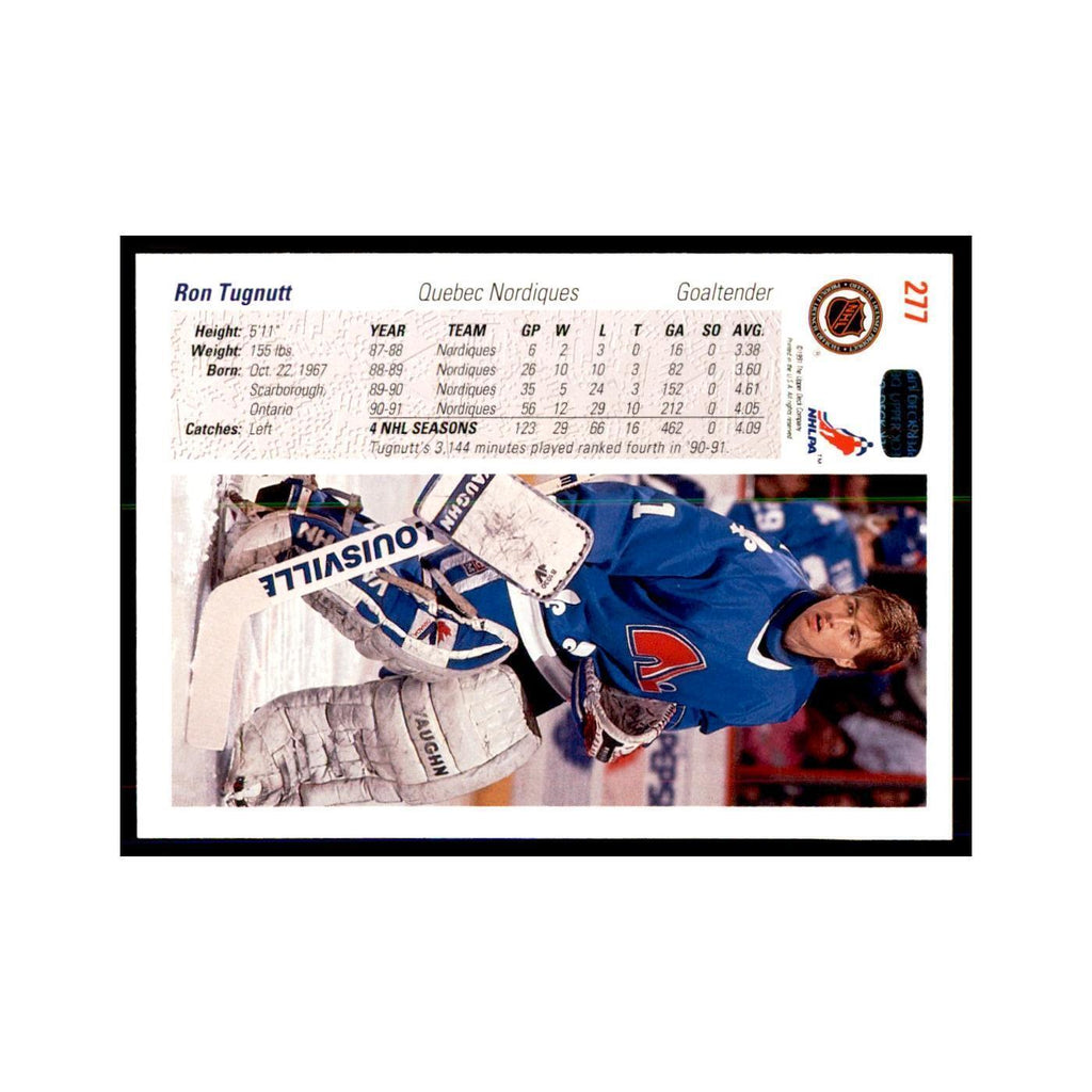 1991 Upper Deck Ron Tugnutt Hockey Cards #277