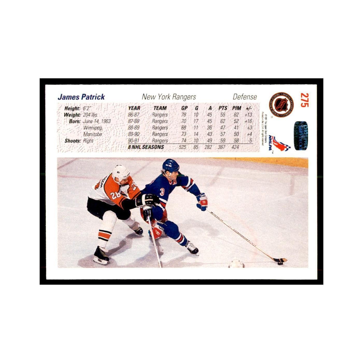 1991 Upper Deck James Patrick Hockey Cards #275