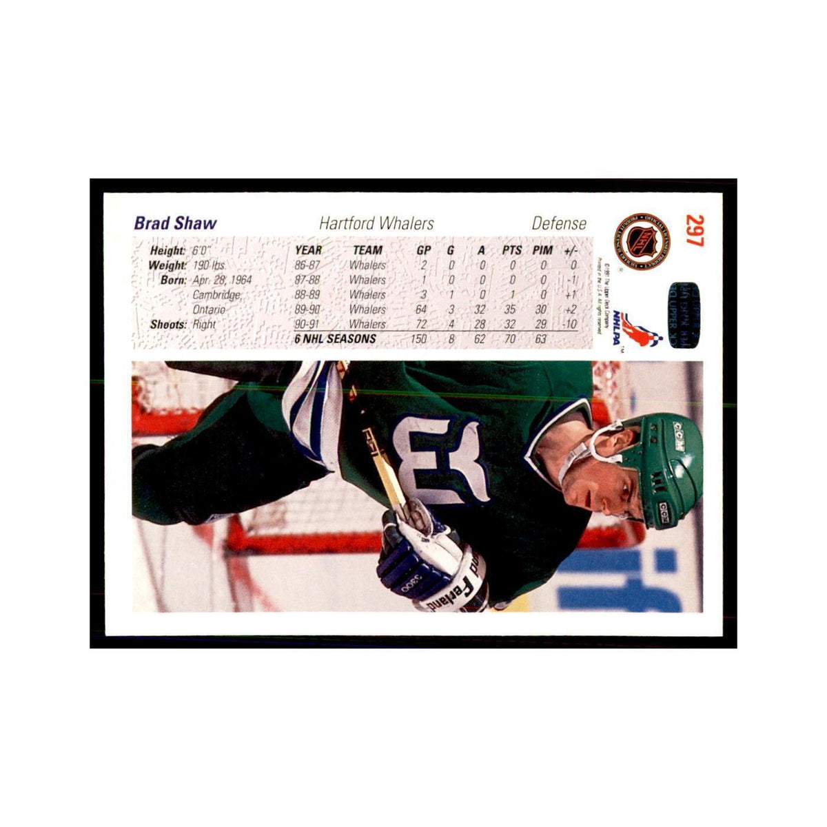1991 Upper Deck Brad Shaw Hockey Cards #297