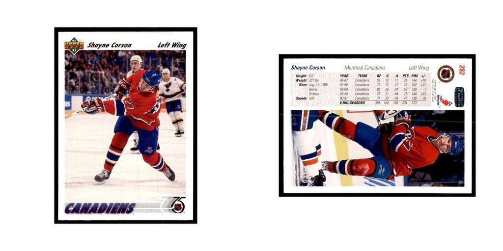 1991 Upper Deck Shayne Corson Hockey Cards #282