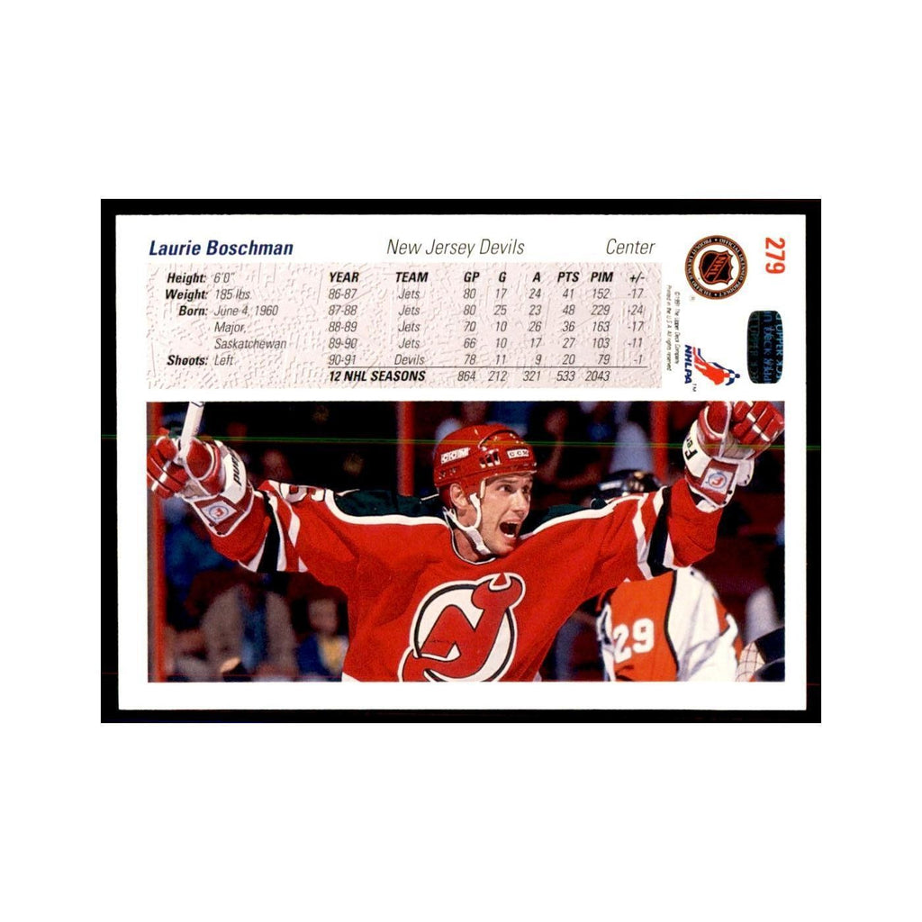 1991 Upper Deck Laurie Boschman Hockey Cards #279