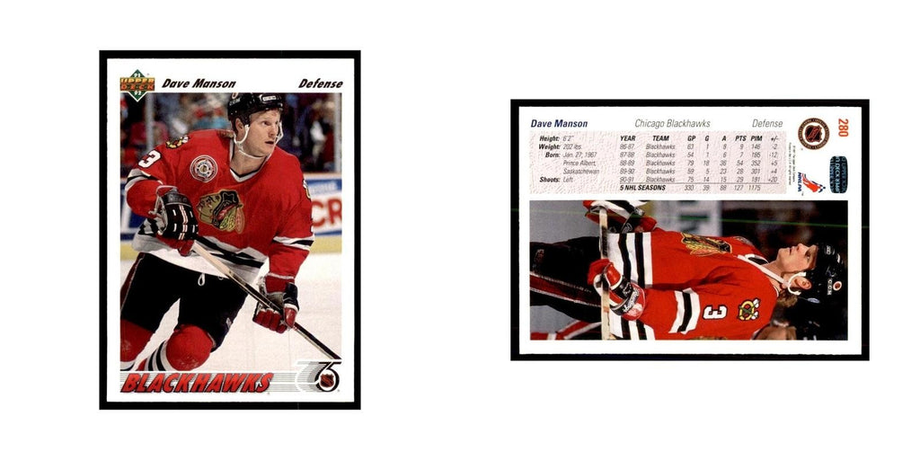 1991 Upper Deck Dave Manson Hockey Cards #280