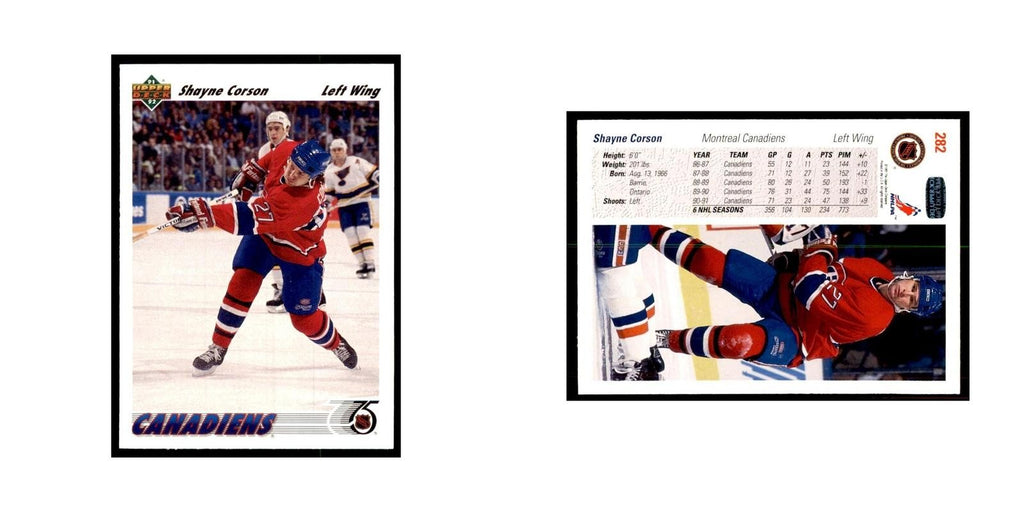 1991 Upper Deck Shayne Corson Hockey Cards #282
