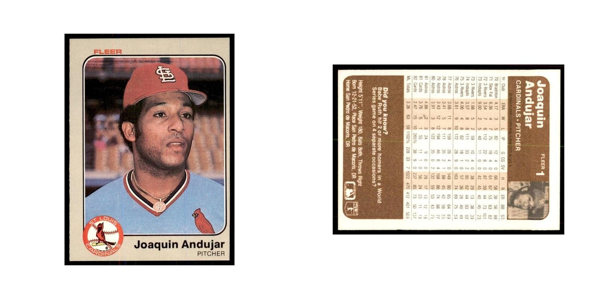 1983 Fleer Joaquin Andujar Baseball Cards #1