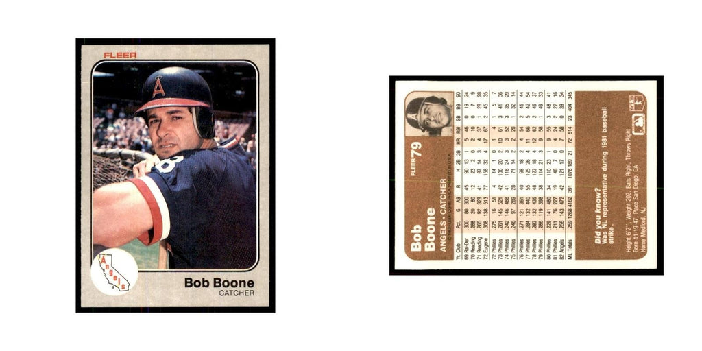 1983 Fleer Bob Boone Baseball Cards #79