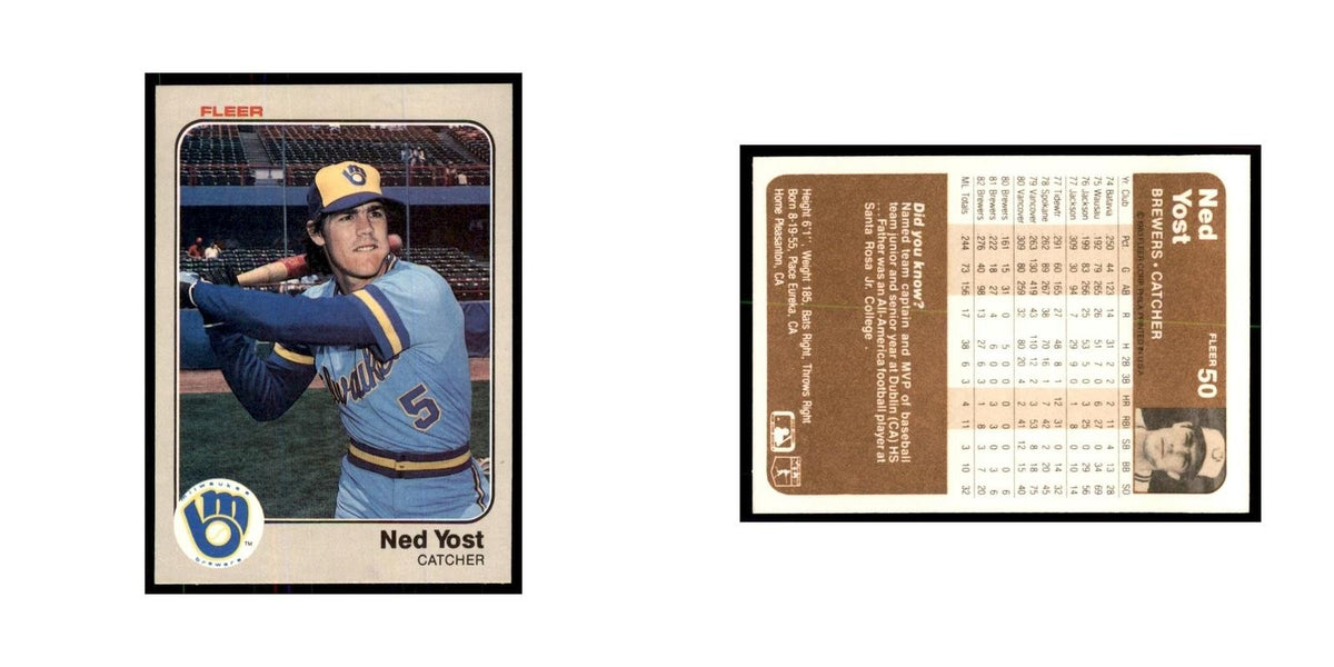 1983 Fleer Ned Yost Baseball Cards #50