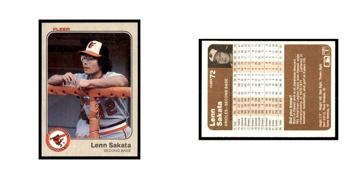 1983 Fleer Lenn Sakata Baseball Cards #72