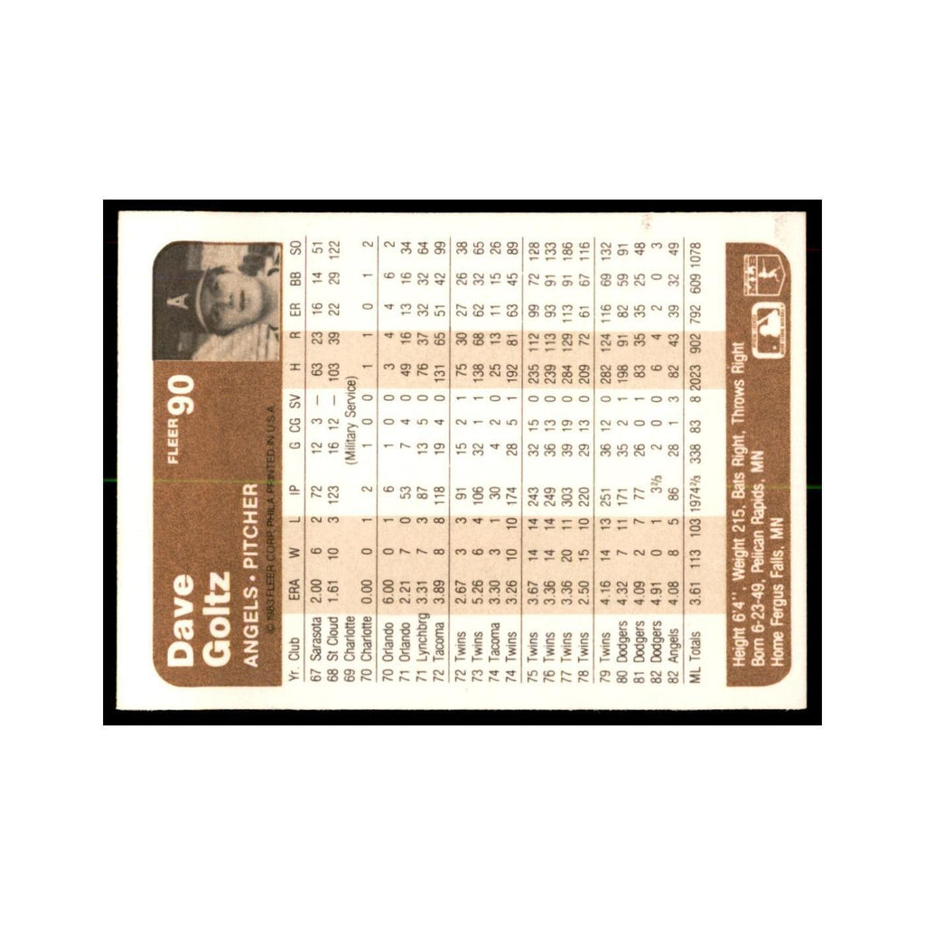 1983 Fleer Dave Goltz Baseball Cards #90