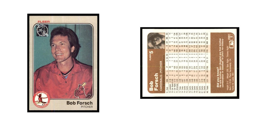 1983 Fleer Bob Forsch Baseball Cards #5