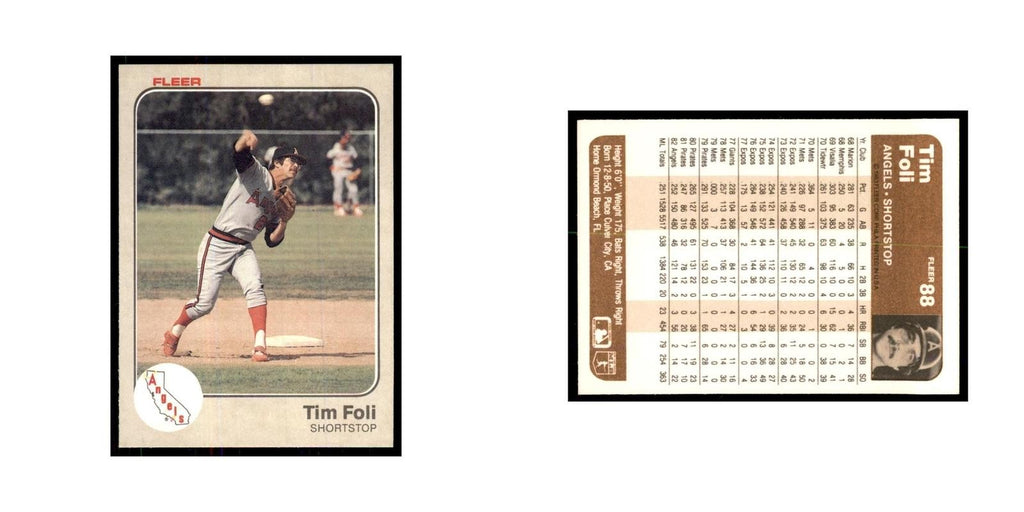 1983 Fleer Tim Foli Baseball Cards #88