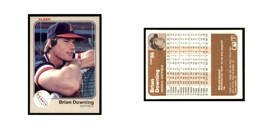 1983 Fleer Brian Downing Baseball Cards #86
