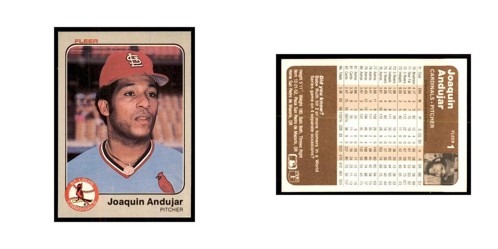 1983 Fleer Joaquin Andujar Baseball Cards #1