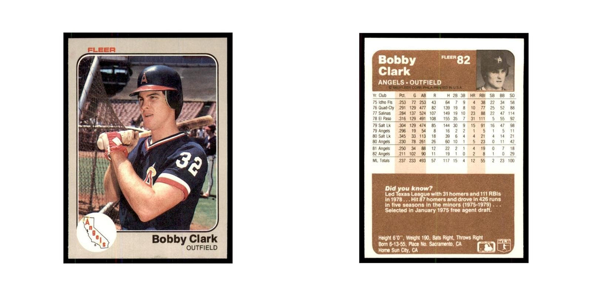 1983 Fleer Bobby Clark Baseball Cards #82