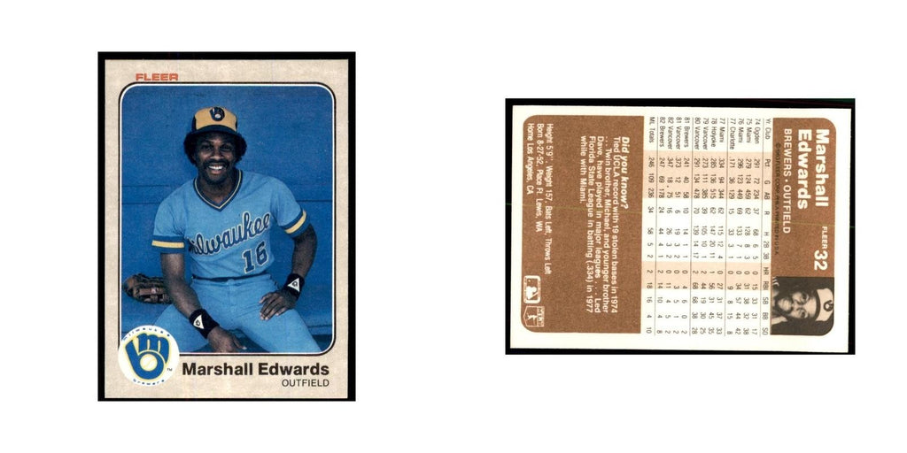 1983 Fleer Marshall Edwards Baseball Cards #32