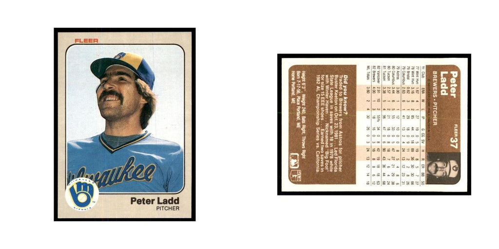 1983 Fleer Pete Ladd Baseball Cards #37