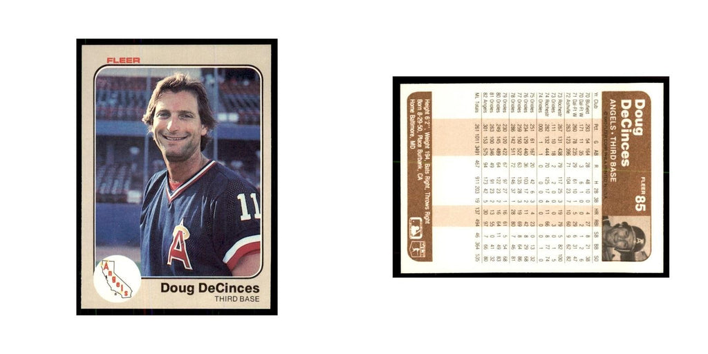 1983 Fleer Doug DeCinces Baseball Cards #85