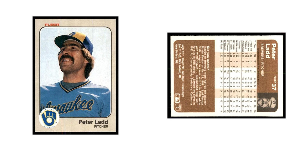 1983 Fleer Pete Ladd Baseball Cards #37