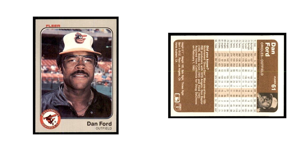 1983 Fleer Dan Ford Baseball Cards #61