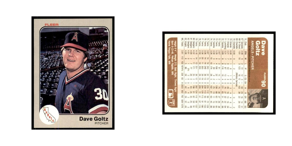 1983 Fleer Dave Goltz Baseball Cards #90