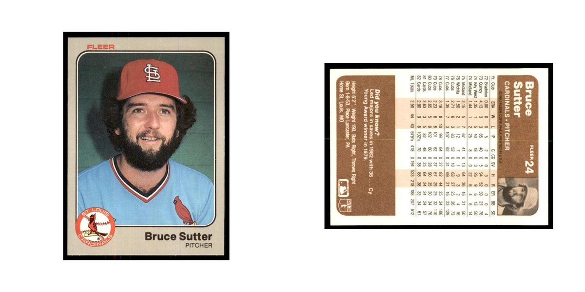 1983 Fleer Bruce Sutter Baseball Cards #24