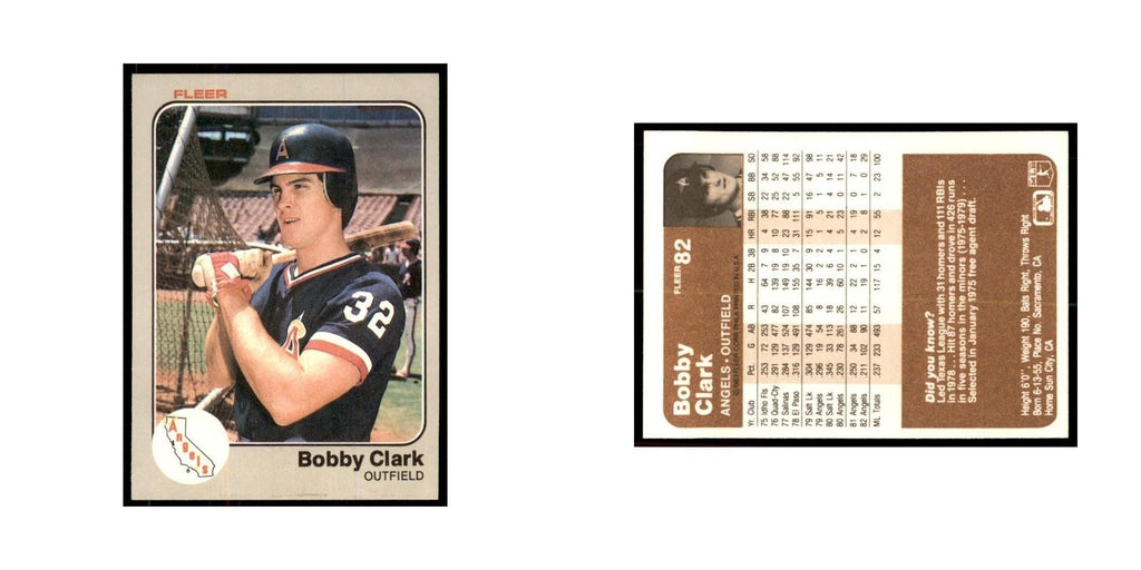 1983 Fleer Bobby Clark Baseball Cards #82