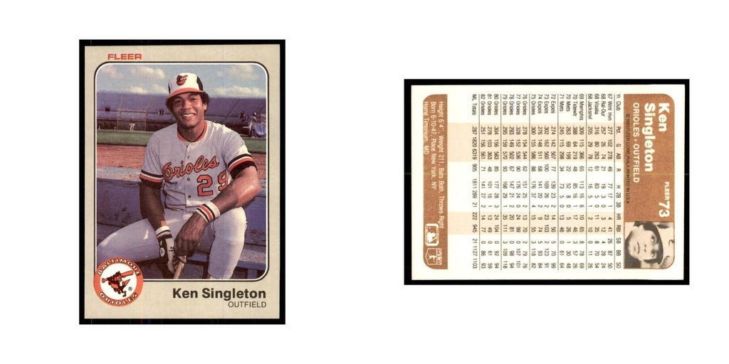 1983 Fleer Ken Singleton Baseball Cards #73