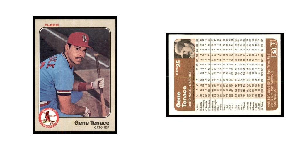 1983 Fleer Gene Tenace Baseball Cards #25