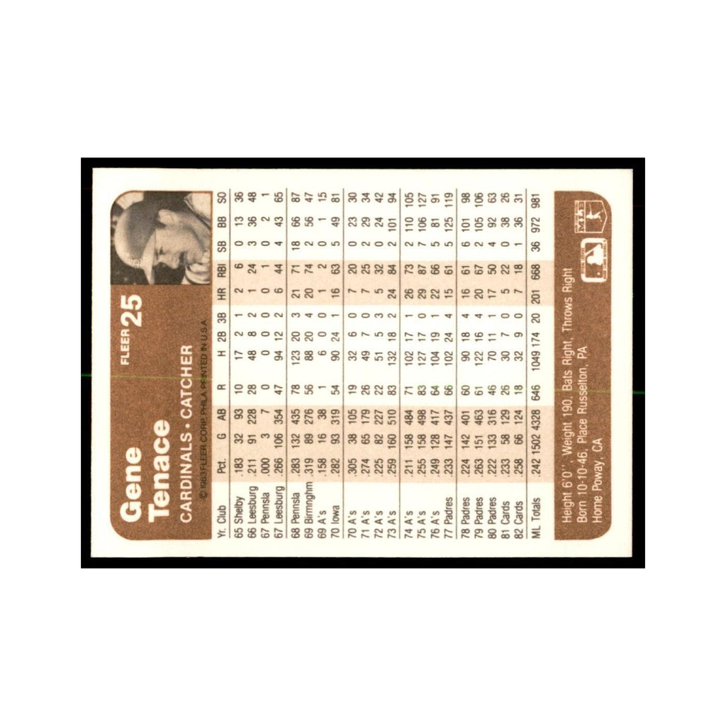 1983 Fleer Gene Tenace Baseball Cards #25