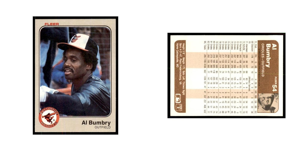 1983 Fleer Al Bumbry Baseball Cards #54