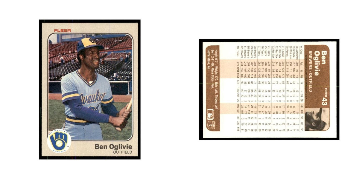 1983 Fleer Ben Oglivie Baseball Cards #43