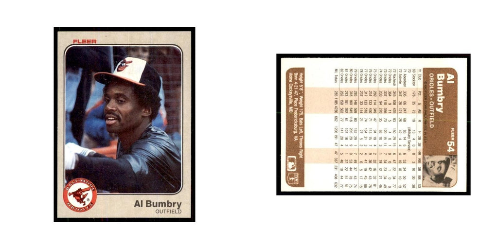 1983 Fleer Al Bumbry Baseball Cards #54