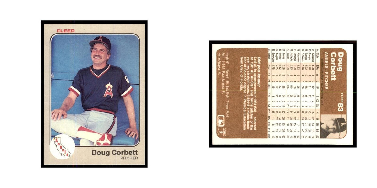1983 Fleer Doug Corbett Baseball Cards #83