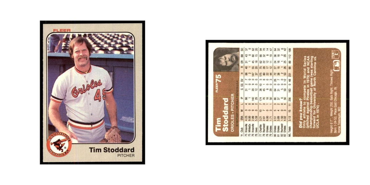 1983 Fleer Tim Stoddard Baseball Cards #75