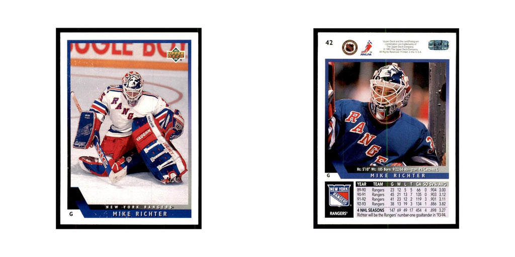 1993 Upper Deck Mike Richter Hockey Cards #42